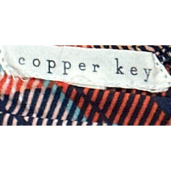 Copper Key Juniors XS Bell Sleeve Plaid Off Shoulder Ruffle Boho Blouse - Picture 5 of 10